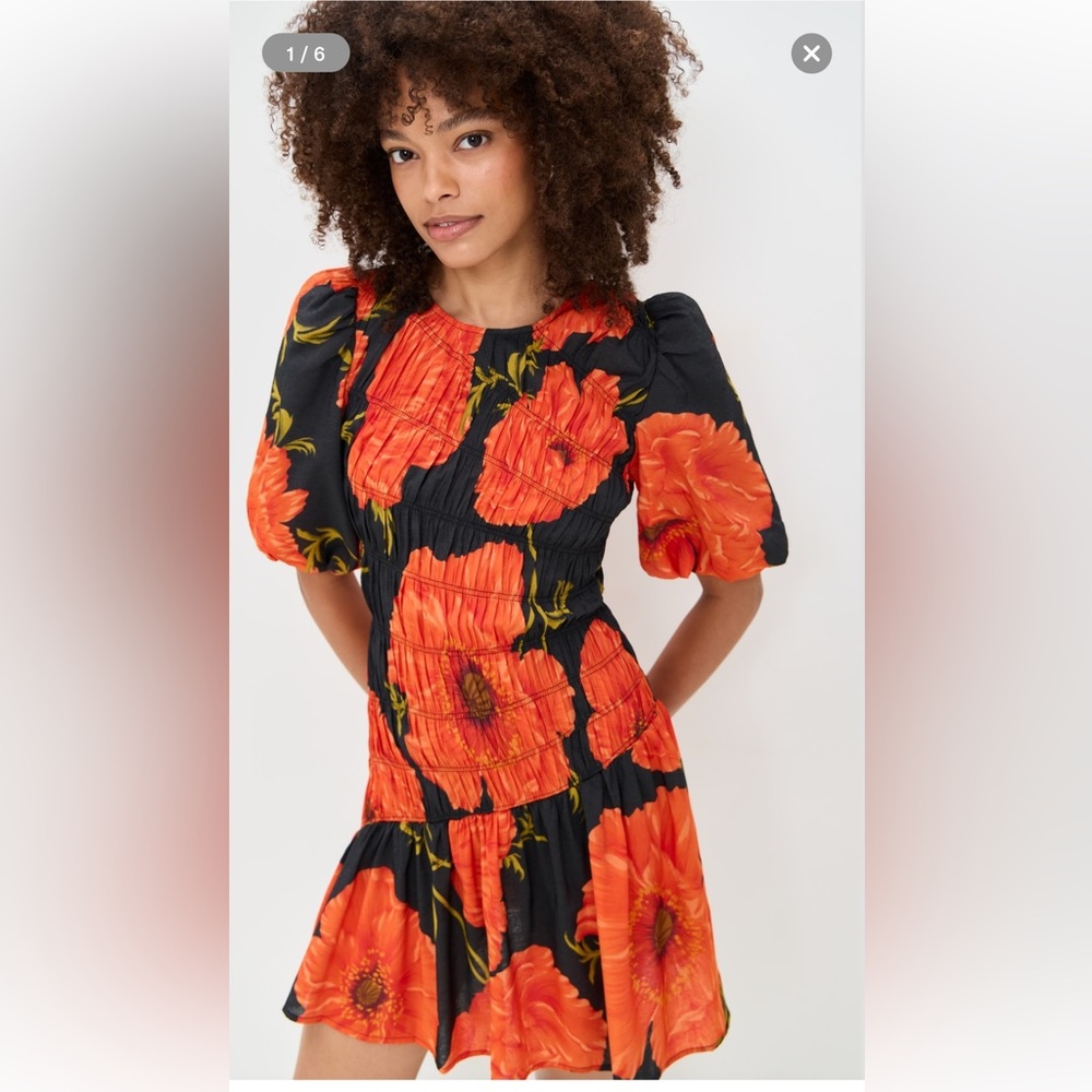 Never Fully Dressed- Black and Red Poppy Mini Nara Dress